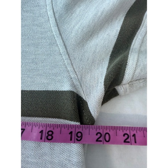 Tommy Hilfiger Men's Polo Shirt Medium Gray Green Stripe Short Sleeve Casual Cla - Picture 5 of 5